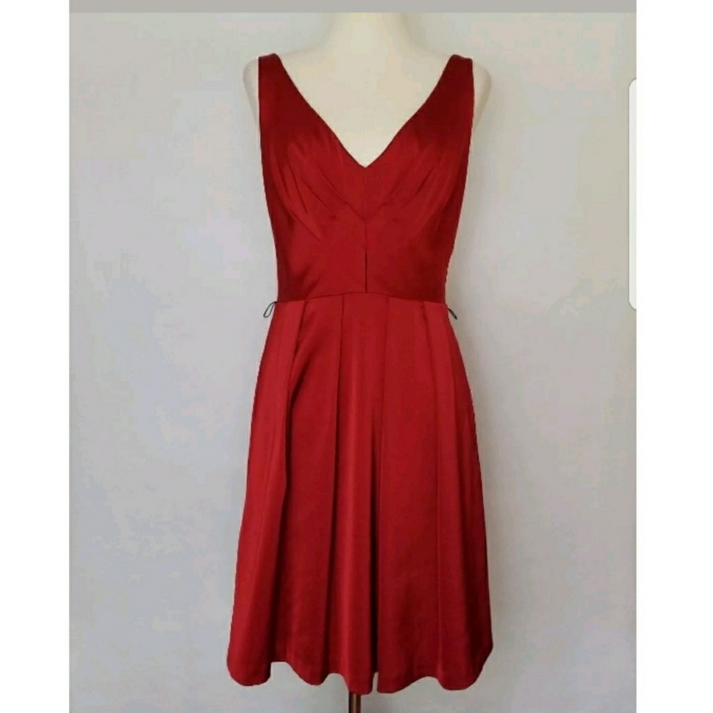 Eva Franco Anthropologie Red Fit Flare Dress